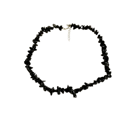 Colar contas de cascalho Preto
