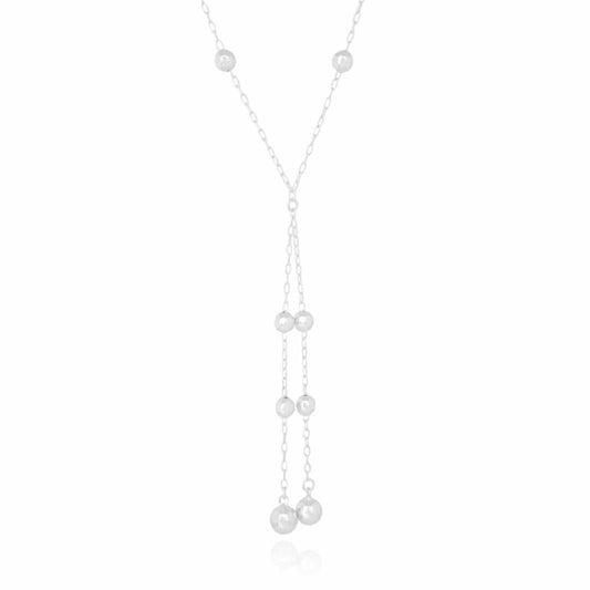 White Rhodium Ball Tie